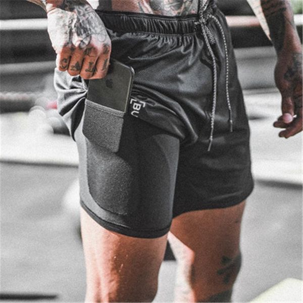 

muscle fitness brothers new leisure sports shorts men's summer vacation two pieces of fast dry running training pants, White;black