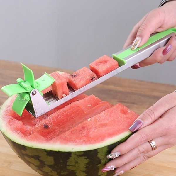 

summer new watermelon cutter multi melon slicer cutting machine stainless steel windmill fruit household artifact kitchen tool