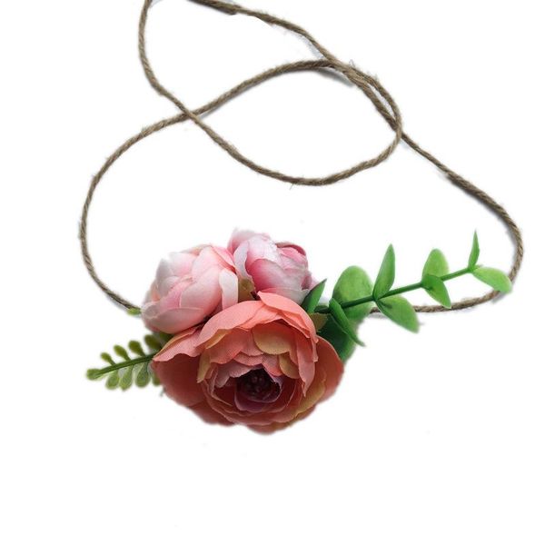 

2018 newborn pgraphy props baby headwear flower hemp rope hair accessory lovely pgraphy props qylksu infant2005, Slivery;white