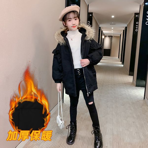 

and down wear in winter 2020 new foreign style girl's cotton padded clothes 7 children's, Blue;gray