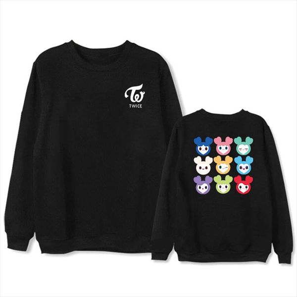 

kpop twice lovelys album hoodie hip hop casual loose clothes pullover printed long sleeve sweatshirts wy1151, Black