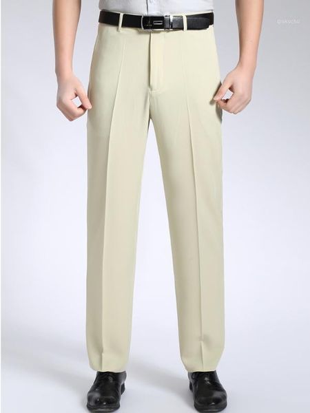 

business casual silk for men summer thin suit pants anti-wrinkle ironing straight trousers large size1, White;black