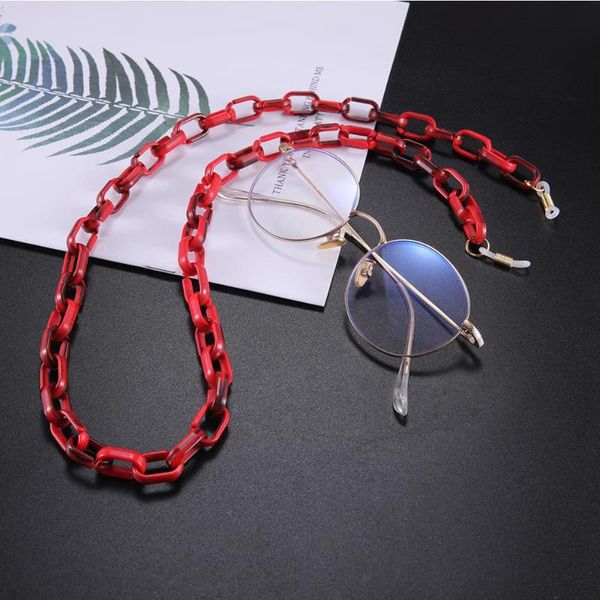 

sunglasses frames 2021 acrylic glasses chain anti-slip strap reading eyeglasses cord holder neck rope lanyard for women men, Silver