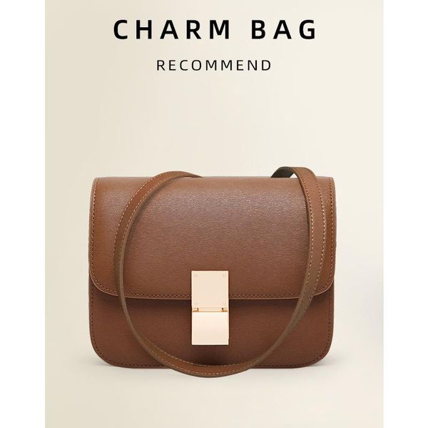 

xiaock2021 new fashion leather bag ins tofu bag box small square single shoulder messenger