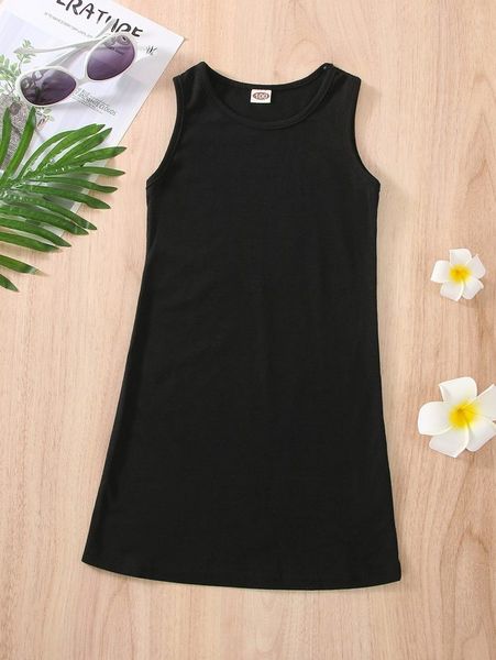 

toddler girls solid tank dress she, Red;yellow