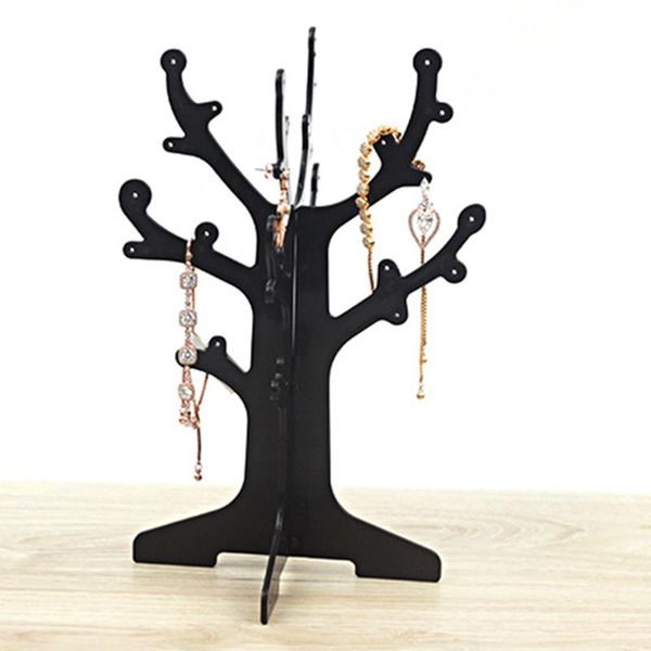 

pink/white/black plastic earring necklace bracelet display tree for jewelry display stand holder new arrival, Pink;blue