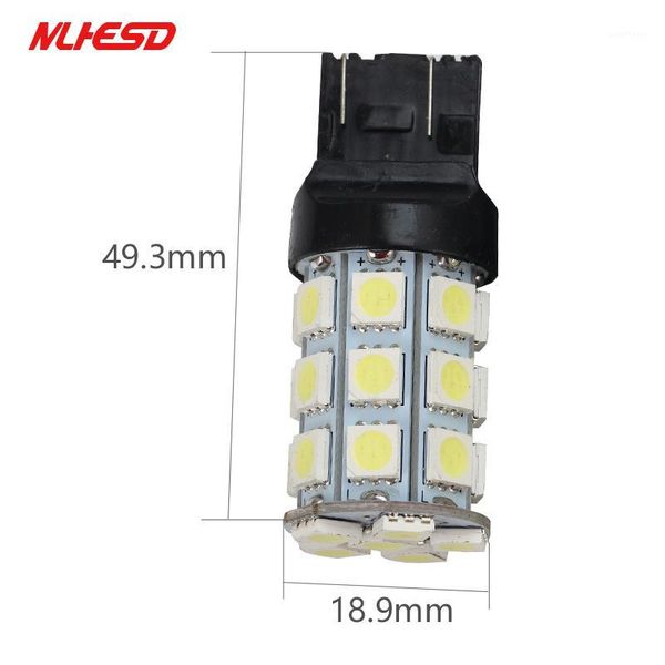 

1x 7440 7443 3157 3156 car light source t25 27smd chips led high power p27w led car bulbs brake white lights red parking1