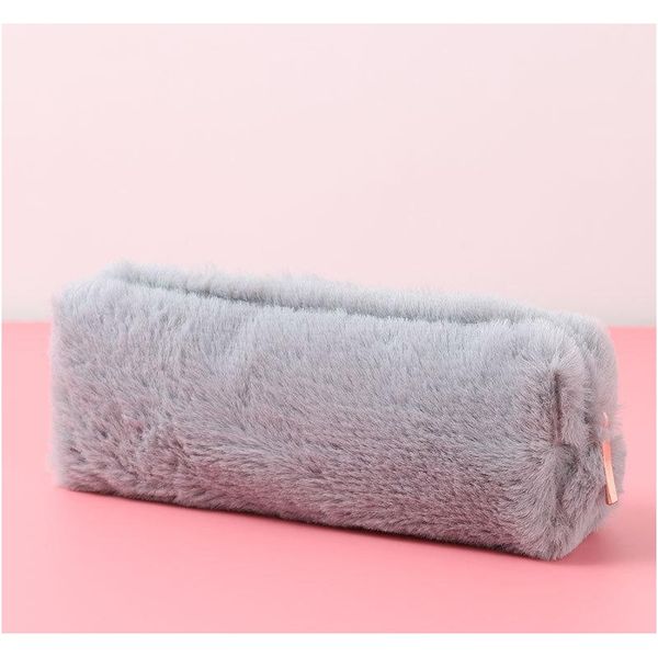 

pencil box cute solid color plush pencil case for student pencil bag stationery pencilcase kawaii sch wmtpgv fivegarden