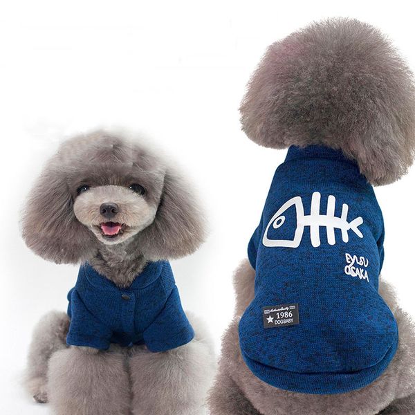 

cute dog clothes fashion thickened warm autumn winter fish bone cotton coat costume clothes two legs lovely pet clothes vtky2292