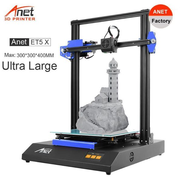 

printers anet large 3d printer et5x deskimprimante with auto bed leveling printing size max 300*300*400mm support open source1