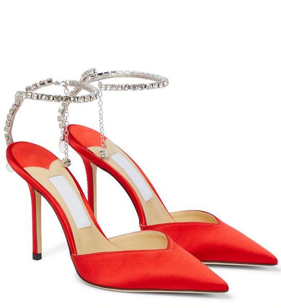 

perfect wedding saeda dress shoes thaia embellished sandals crystal ankle strap and pendant high heels point famous lady booties pumps with, Black