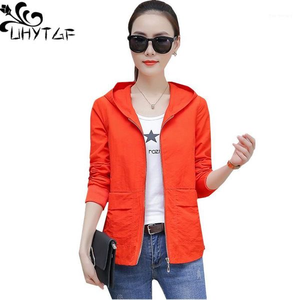 

uhytgf m-4xl oversized spring autumn jacket womens fashion zipper hooded short outerwear female loose plus size jacket lady 11291, Black;brown
