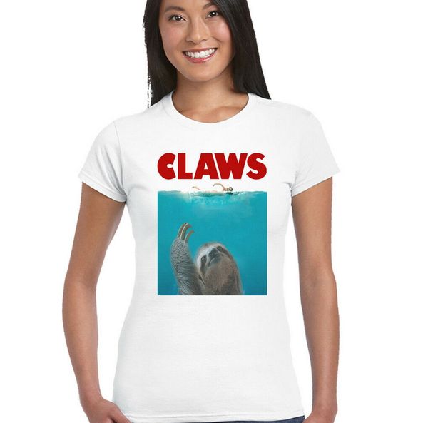 

claws funny jaws sloth parody movie film gyms fitness hoodie designers t shirts sweatshirt