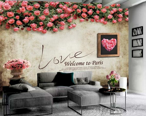 

floral 3d wallpaper romantic pink rose 3d wallpaper romantic flower decorative silk 3d mural wallpaper