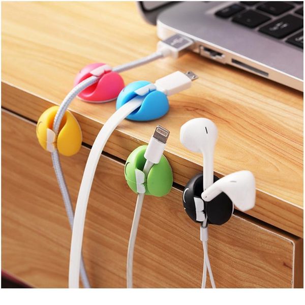 

1pcs cable management organizer soft sile cable winder colorful deskcable organizer cord protector hol qylkus