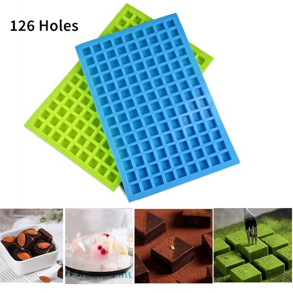 Großhandel 126 Gitterquadrat-Eisformen, Werkzeuge, Gelee, Backen, Silikon, Partyform, Dekorieren, Schokolade, Kuchen, Würfeltablett, Süßigkeiten, Küche