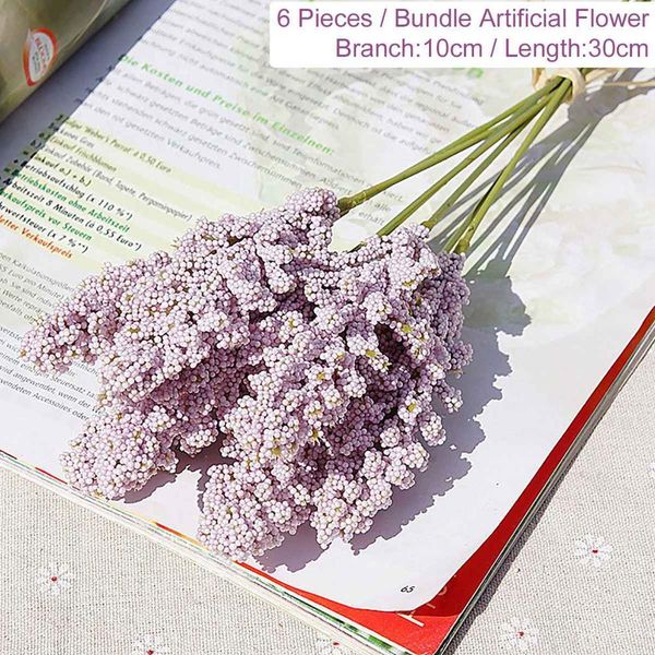 

6 bundle pe lavender artificial flower wholesale plant wall decoration bouquet material manual diy vases for home bbyqtm