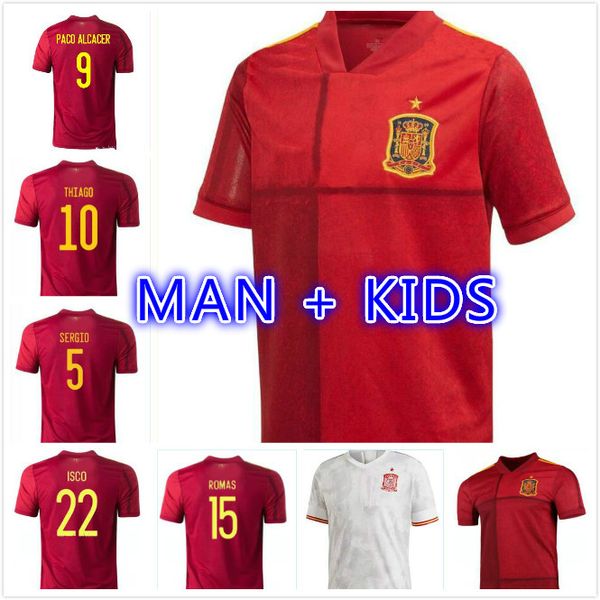 

2020 2021 espana rodrigo paco alcacer spain soccer jersey morata ramos sarabia thiago iniesta football soccer shirt camisetas de futbol, Black;yellow