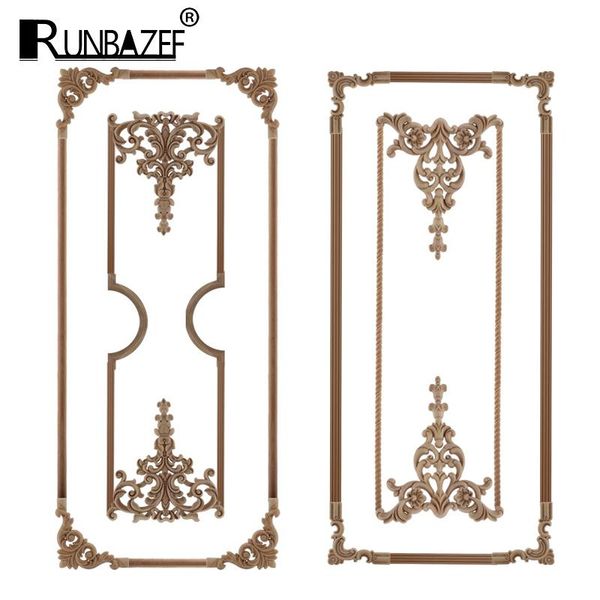 

door on the wall woodcarving wood decal carving lines wood applique rose rubber home decoration accessories cabinet sal