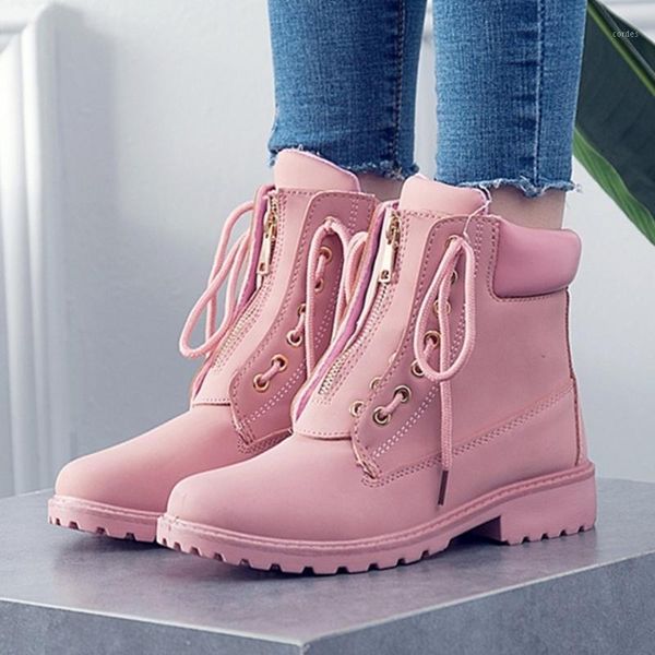 

boots junsrm autumn winter women trend zipper deisgn pu leather shoes ladies ankle pink woman boot1, Black