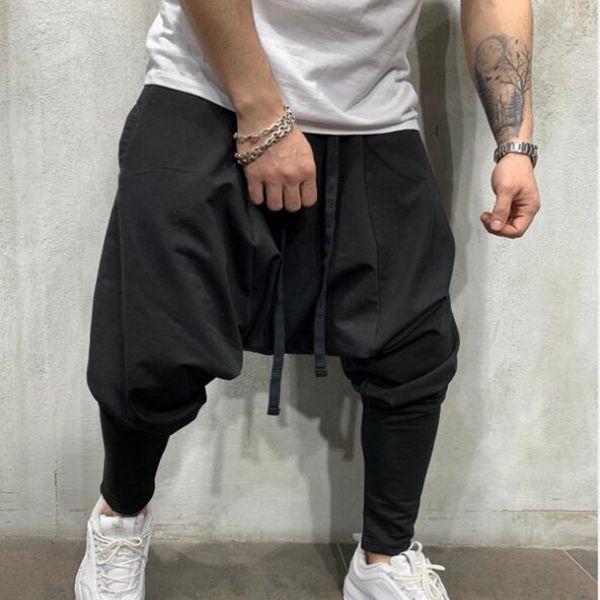 

2021 men-pants cross mens baggy hip hop men's joggers streetwear pants of wide legs ob2q, Black