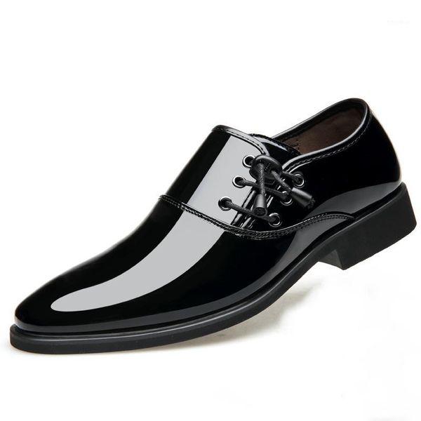 

luxury business oxford leather shoes men breathable rubber formal dress shoes male office wedding flats footwear mocassin homme1, Black