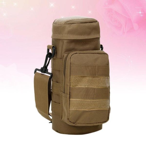 

outdoor bags compact kettle bag portable large capacity water bottle waist waterproof sports sling pocket (brown)1