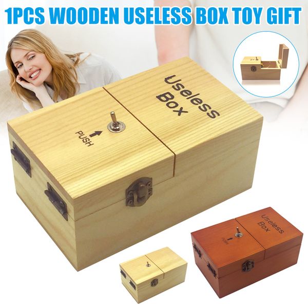 

electronic useless box wooden boy girl kid interesting pastime machine stress reduction funny toy desk decoration gifts q0115