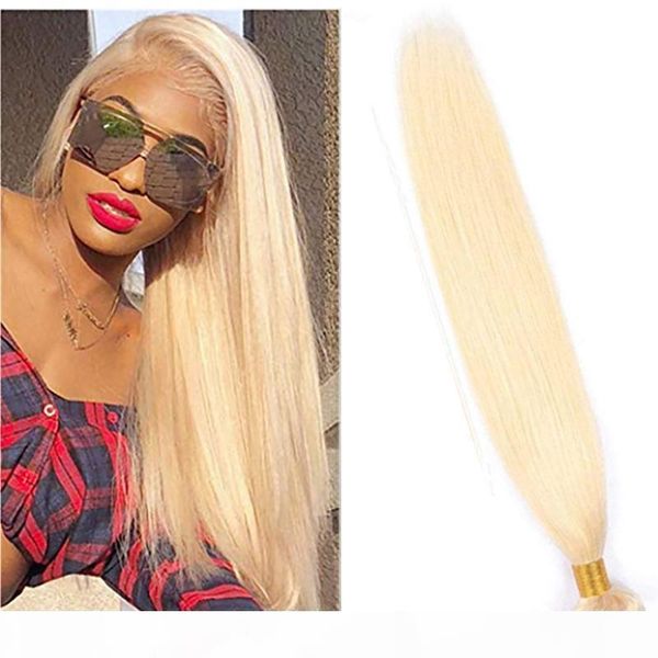 

mongolian raw virgin hair blonde 613# human hair straight one bundle mink hair products 10-32inch blonde color, Black