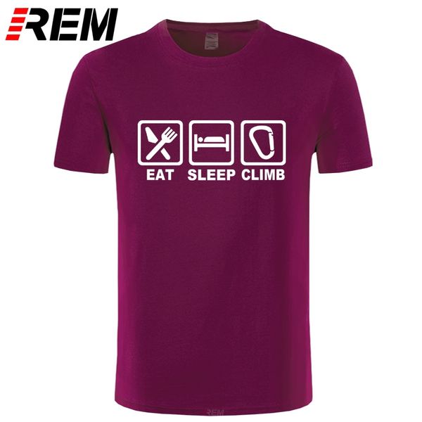 

спорт rem summer men t shirt eat sleep climb печати смешные мужские рубашки tee casual male мода топы tee новая мода марка одежда