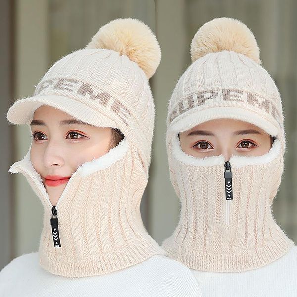 

hat woman winter knitted ear protection wool hat warm and plush korean version fashionable wear autumn and winter woman, Blue;gray