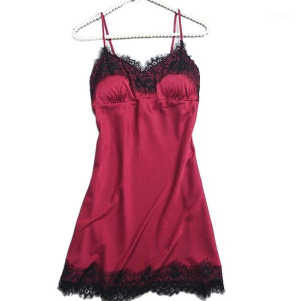 

pajamas sets for women fashion satin pijama pajama cami nightdress lace lingerie pajamas sleepwear women homewear1, Black;red