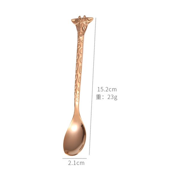 

beautiful giraffe headed soup scoops plated 304 stainless steel drinks spoon metal color fresh fruit salad fork 5rya e1