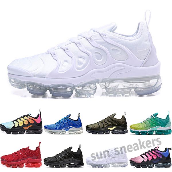 

2020 tn plus metallic white silver triple black men running shoes without box tn plus trainer sneaker shoes 40-46 s25