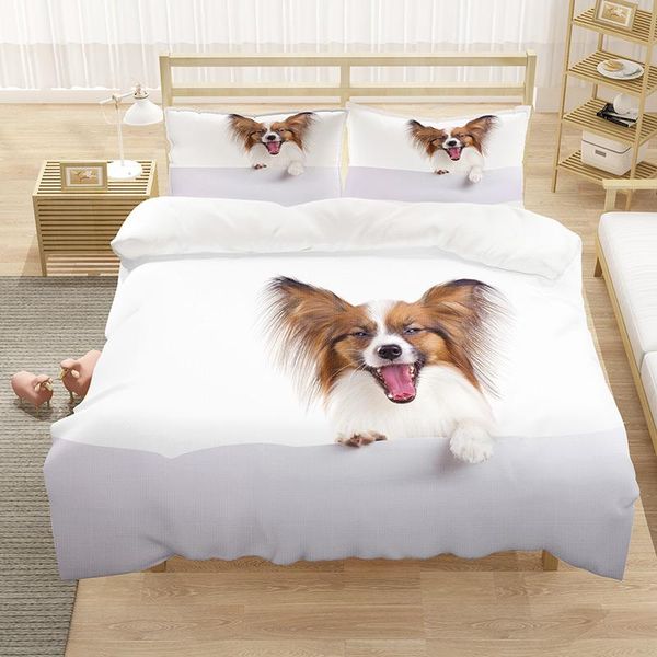

bedding sets 3d printing cute pet series duvet cover animal cat dog pattern comforter with pillow single bed quilt