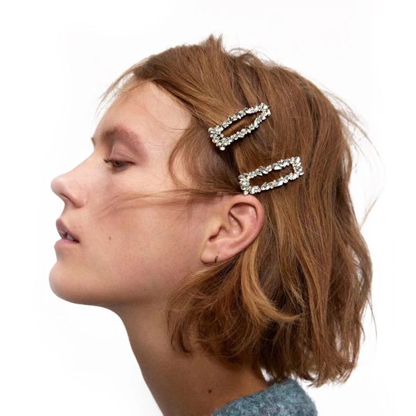 

клип мода bling bling rhinestone волос женщина barrettes роскошные аксессуары для волос для подарка ювелирных изделий партии высокого качест, Golden;silver