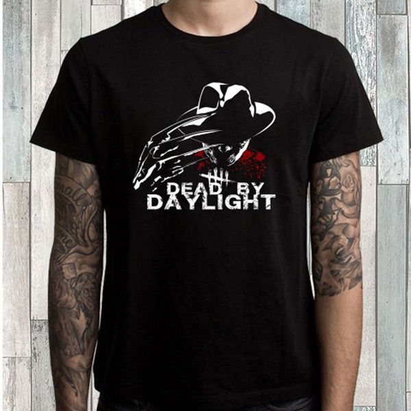 

dead by daylight freddy krueger logo men's black t-shirt size s m l xl 2xl 3xl tee shirt style round sport hooded sweatshirt hoodie