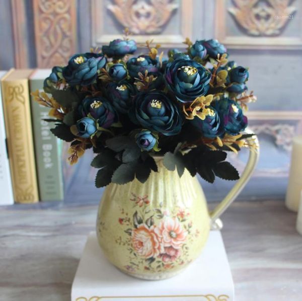 

vintage artificial rose bouquet fake flowers home wedding decoration flower1