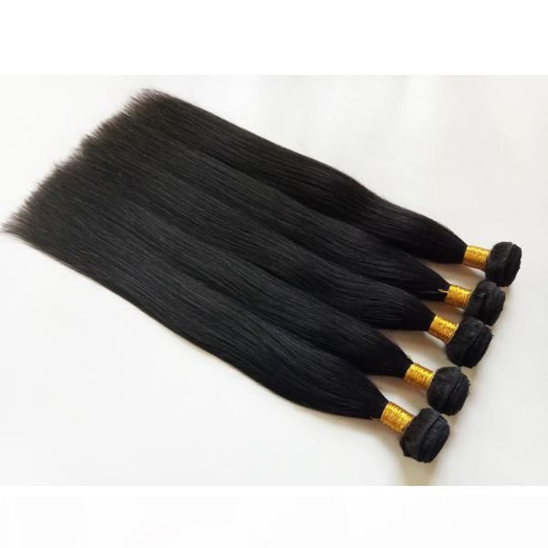 

mongolian peruvian silky straight hair weft 3 4 5pcs unprocessed brazilian human hair extensions factory wholesale indian remy hair, Black