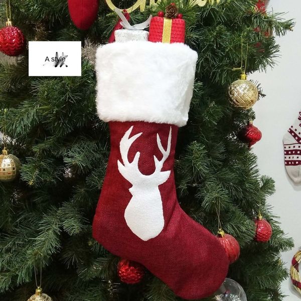 

2020 embroidered elk supplies stockings ornaments pendants candy gift pendant christmas christmas socks socks bag 8uk3a