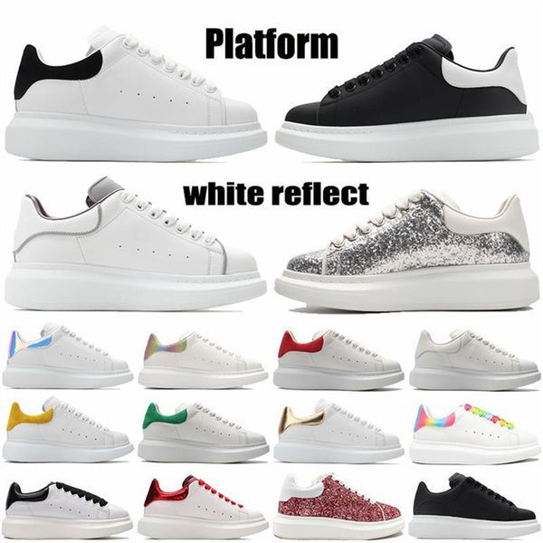 

casual shoes black white platform classic sports reflective shoes mens womens velvet heelback dress runing shoes with box
