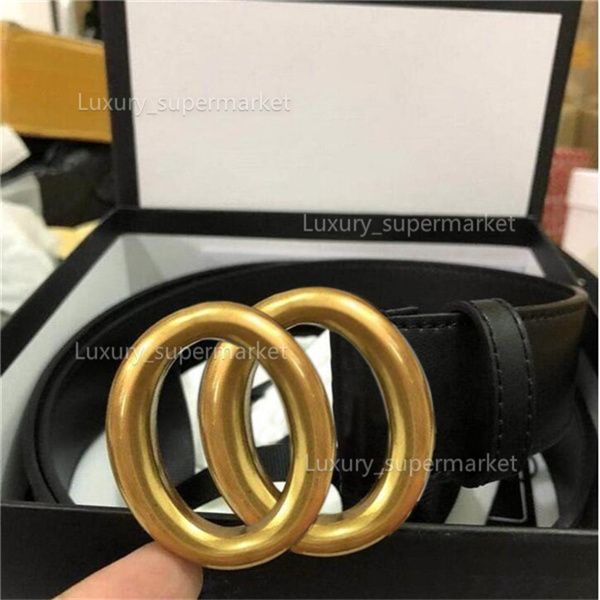 

designer 2022 fashion big buckle genuine leather belt with box designer belts men women new mens belts aa6, Black;brown