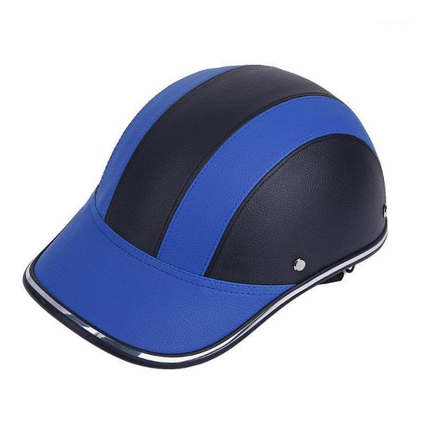 

features motorcycle cycling half open face helmet baseball cap foam padded leather hat visor intelligent bicycle helmet for bike1