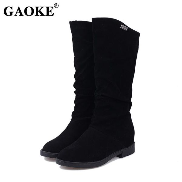 

2021 woman shoes spring winter woman boots warm rubber boots autumn lady low heel footwear winter comfortable shoes, Black