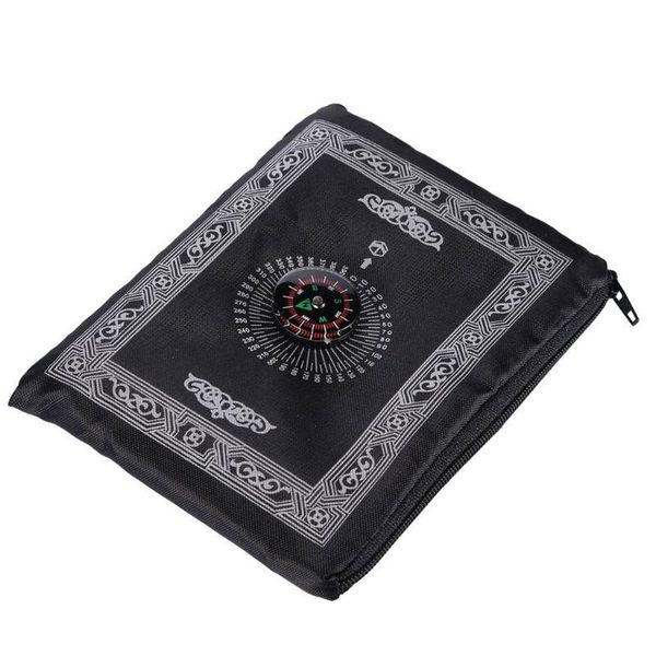 

carpets portable waterproof muslim prayer mat rug with compass vintage pattern islamic eid decoration gift pocket sized bag zipper style