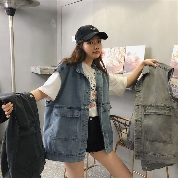 

shishi factory vest men denim jacket women autumn