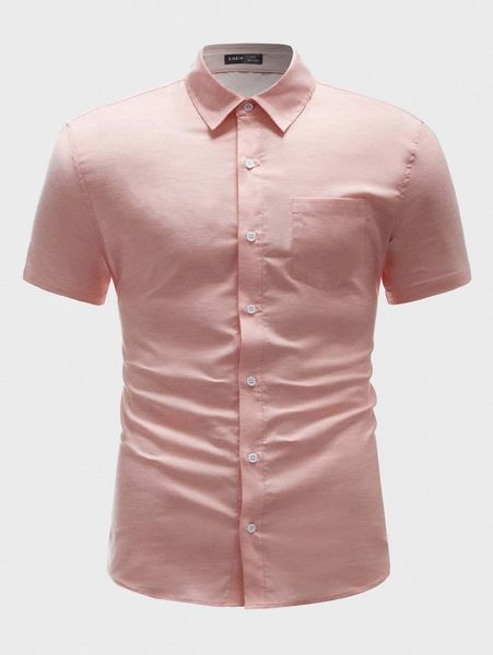 

men collared pocket front shirt 37qt#, White;black