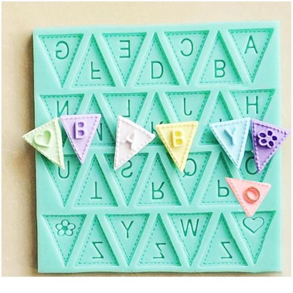 

letters mold triangle alphabet sile baking mould cupcake decorating tool fondant candy chocolate gumpaste jlllrn