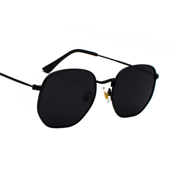 

women vintage square sunglass women polygonal sunglass fashion lady black luxury mirror retro metal tiny female sun glass, White;black