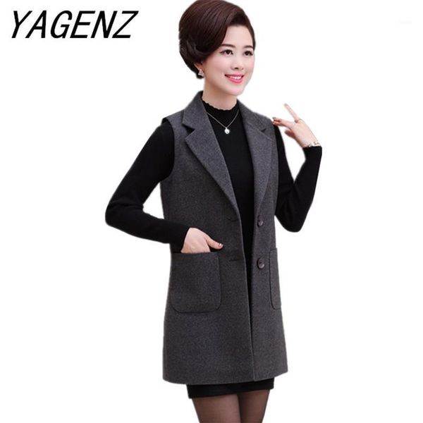 

spring autumn women's woolen vest jacket black gray middle-aged women's sleeveless coat solid casual large size waistcoat 5xl1, Black;white
